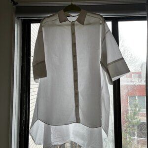 White cotton oversized dress shirt
